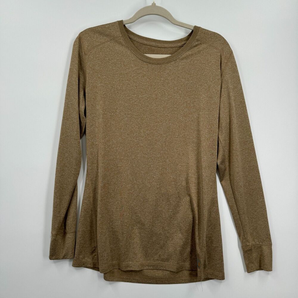 Carhartt Mens Medium Tan Base Layer Moisture Wicking Shirt Force Midweight